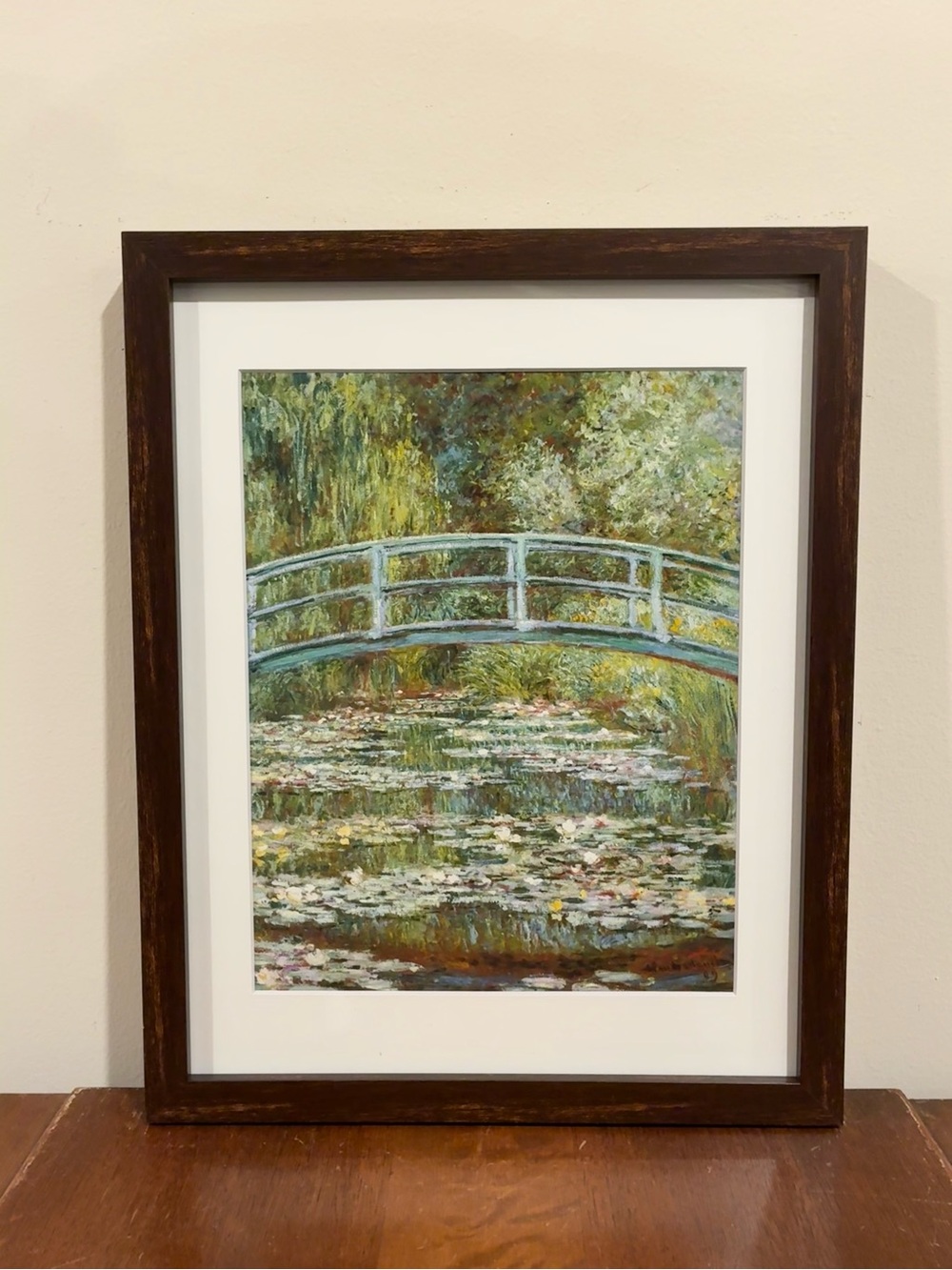 Monet Water Lilies & Japanese Bridge Framed Print 12x15 Impressionist Wall Art